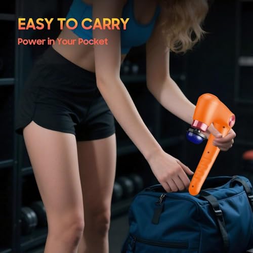 Massage Gun with Heat, Folding Muscle Massager, Massager Gun, Deep Tissue Percussion Massage Gun, 9 Speeds for Back, Shoulders,