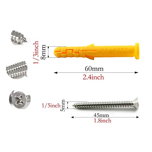 2 Set M8 Ceiling & Wall Mount Hanging Hardware Fitting Set 304 Stainless Steel Heavy Duty Round Pad Eye Hook Plate + Snap Hook for Yoga Hammock Chair Swings Marine Boat Accessories - size: M8 Round Pad