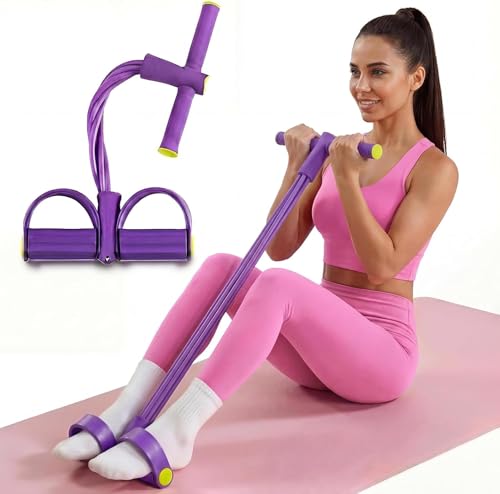 8 Tube Resistance Band with Handles,Multifunction Fitness Equipment,Durable TPE Tension Rope for Full-Body Workout, Abdomen,Waist,Arm,Leg - color: Blue