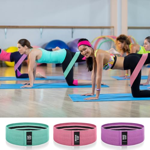 Shappy 18 Pcs Resistance Bands for Working Out Non-Slip Fabric Elastic Exercise Bands for Women Men 3 Set of Stretch Exercise Workout Supplies for Hip Legs Thigh Glutes for Yoga Starter Set Pilates