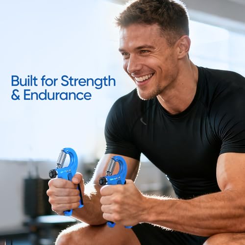 FitBeast Grip Strength Trainer 2 Pack โ Adjustable Hand Grip Strengthener for Strength Training & Rehabilitation, 10-132 lbs Resistance Forearm Strengthener, Ideal for Athletes, Rehab, Office - color: Light Blue