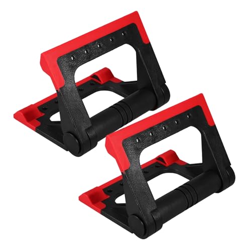 CHILDWEET Push-up Rack and Bars Set, Red Metal Push-up Stands for Home Fitness Equipment, Rotating Push-up Handles for Men and Women Strength Training