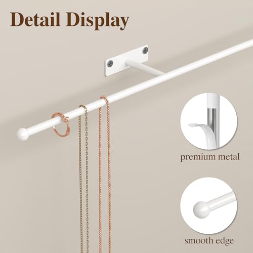 Wall Hanging Jewelry Organizer 12.6", Screw Included, White 2-Pack - color: White, size: 2 Pack