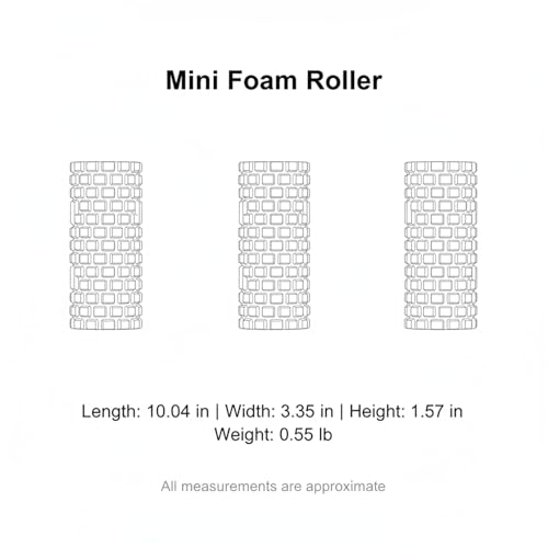 Mini Foam Roller, Textured PVC Surface for Targeted Pressure, Compact 10.2 Inch Design for Travel and Gym Bags (1 PC)