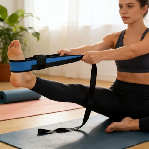 Flexibility Stretching Strap, Mobility Support Band for Dance Ballet Yoga Workout - color: Black