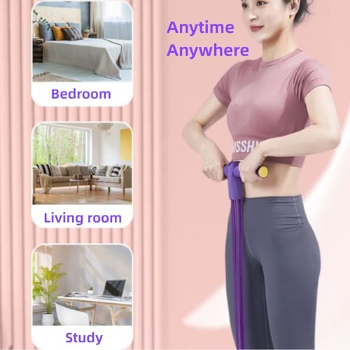Multifunctional Pedal Resistance Band, 8 Tube Stretch Band with Handle, Upgrade Heavy-Duty TPE Tubes with 300% Stretch, Shaping Exercise Equipment for Abdominal, Leg, Arm and Back Slimming Training