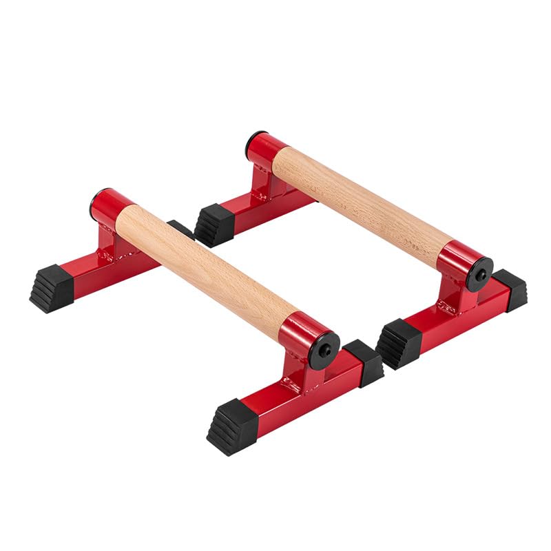 Wood Push up Bars Parallettes Bars Higher Quality Calisthenics Equipment Perfect, Pushup Bar and Handstand Push up Handles for Calisthenics, Fitness, Gymnastics, Aerobics Support 620 Lbs