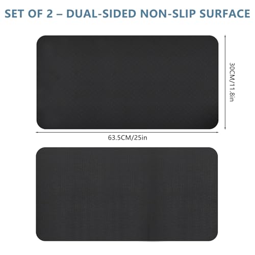2PCS 0.24" Thick Mat Pads for Peloton Bike & Concept 2 Rower – Non-Slip Compact Floor Protectors for Small Spaces, Home Gym Use on Hardwood, Carpet & Tile, 25"x11.8"