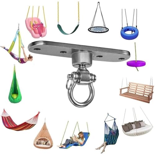 Swing Hanger Heavy Duty Anti-Rust 180° & 360° Bearings1500 lb Capacity Smooth Rotation for Indoor Outdoor Swing Chairs, Hammocks, Playgrounds, Yoga - size: Size 2