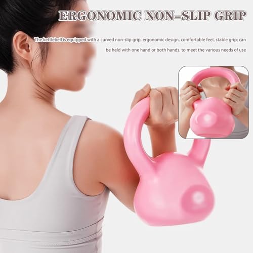Kettlebell Weights Home Use Women's Sports Training Kettle Bells, Gym Arm Muscle Training Kettle Ball, Weight Loss, Small Space(Pink-15LB)
