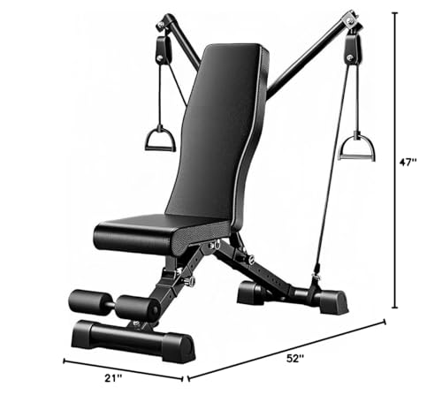 Adjustable Weight Bench for Home Gym β Foldable Strength Training Bench Press with Resistance Bands, 600lb Capacity, 7-Level Incline/Decline β Full Body Workout Equipment for Men & Women