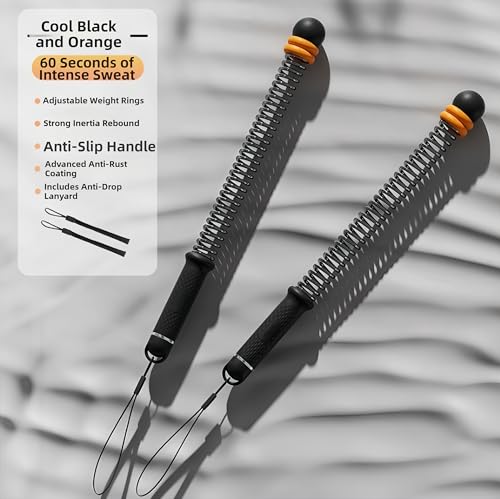 Ropeless Battle Rope Battle Ropes for Home Gym - 2PC workout ropes with Non-Slip Handles, Durable Workout for All Fitness Levels (Black)