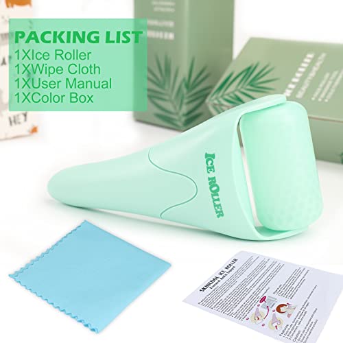 Wonderwin Ice Roller for Face and Body Massage, Facial Roller Skin Care Tool for Reduce Wrinkles and Puffiness, Migraine Pain Relief and Skin Tighten, Cold Therapy for Cooling and Calming(Green) - color: Green