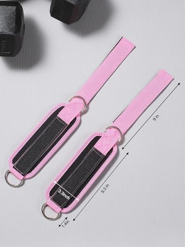 2 pcs Work Out Cuff Ankle Straps for Cable Machines, Soft, Adjustable, and Versatile Gym Accessories for Enhanced Lower Body Muscle Sculpting, Pink
