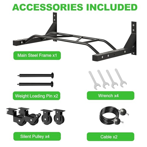 Fitvids Wall Mounted Pull Up Bar, Heavy Duty Multi-Grip Chin Up Bar for Home Gym, 450 lbs Weight Capacity Upper Body Strength Training Equipment, Multiple grip styles available