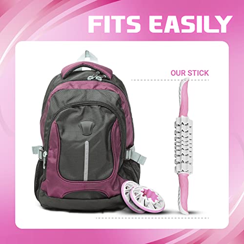 Yes4All, Premium Muscle Roller Stick/Combo With Foam Roller 24" For Everyone - Advanced Massage Roller For Relief Muscle Soreness With Trigger Points, Travel Size, 4 Wheels