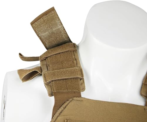 Tactical Adjustable Weighted Vest for Men and Women WODs, Strength Endurance Training Fitness Workouts Running - Quick Release, Molle System - color: Tan