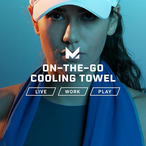 MISSION On-The-Go Cooling Towel, Blue - Soft, Lightweight Fabric - Cools Up to 2 Hours - UPF 50 Sun Protection - Machine Washable - color: Blue