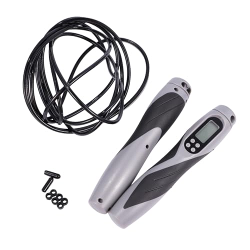 Electronic Counting Jump Rope Weighted Steel Wire Fitness Skipping Rope for Workout Training with Digital Counter Black, Suitable for Gym