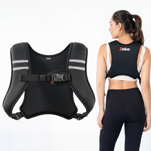 Zelus Weighted Vest for Women Men, Washable Z-Fit Weighted Vest 5/10/15lb - color: Black, size: 10 LB