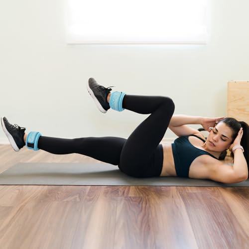 Sportneer Ankle Weights 0.5/1/2/3/5 LBS 1 Pair Wrist Leg Arm Weights - color: Blue, size: 2 lb x 2