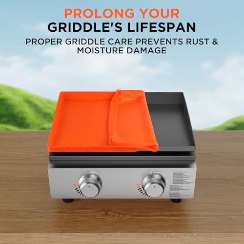 22" Silicone Griddle Mat for Blackstone 22 Inch Grill, Heavy Duty Food Grade Silicone Griddle Cover, Protect Your Grill from Dirt & Rust All Year Round - size: 22" x 16" x 2.4"