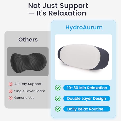 Lumbar Support Pillow for Bed, Double Layer Memory Foam Back Pillow for Lower Back Comfort & Support, Ideal for Office Workers, Drivers & Active Lifestyles