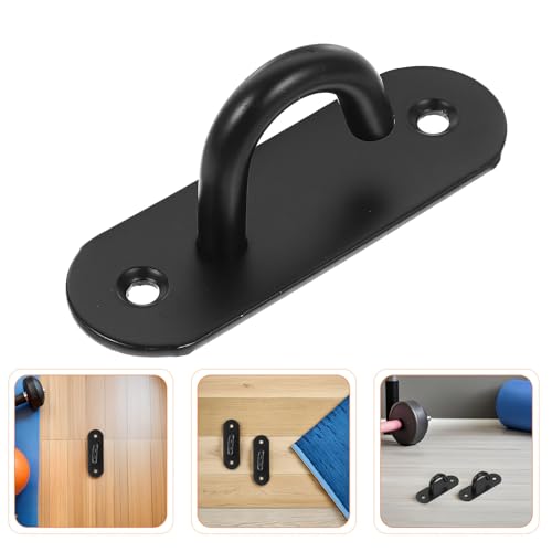 6pcs Resistance Band Wall Anchor Kit with Stainless Steel Black Eye Hooks, Heavy-Duty Wall Mounts for Home Gym Strength Training, Yoga Strap and Battle Rope Attachment