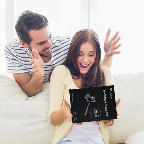 Nobility Massage Ball Roller– Ice Cold and Hot for Deep Tissue and Sore Muscle Relief of Stiffness and Stress, Body, Neck, Back, Foot, Plantar Double Black - color: Black