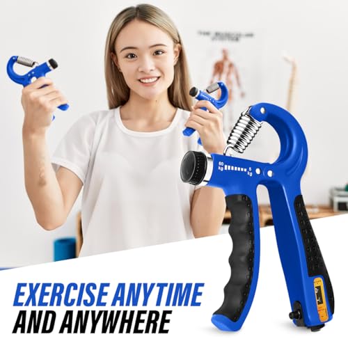 Hand Grip Strengthener Trainer with Adjustable Resistance 10-130lbs (4.5-59kg), Forearm Hand Grip Strength Exerciser for Muscle Building, Injury Recovery, and Therapy Stress Relief