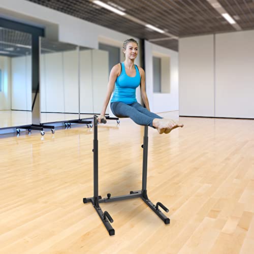 SELEWARE Heavy Duty Dip Bar, Adjustable Width & Height Dip Station Home Gym Fitness Equipment, 800lbs Capacity, Multifunctional Strength Training Dip Stand with Push Up Bar for Tricep Dips, L-Sits - color: Black