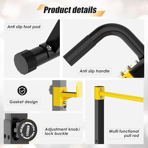 soges Foldable Power Tower, Pull Up Dip Station for Home Gym, 500 LBS Capacity Power Tower with Triangular Design, Adjustable Height Pull Up Bar for Full Body Workout - color: Yellow