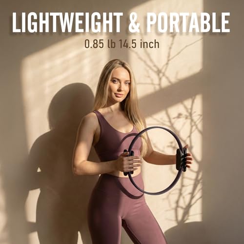 JKSHMYT Pilates Ring Kit for Women, Pilates Equipment – 14.5" Home Magic Circle Workout with Pilates Ball,Resistance Bands,Better me Pilates Essentials Starter Set for Beginners Toning Shape Full Body