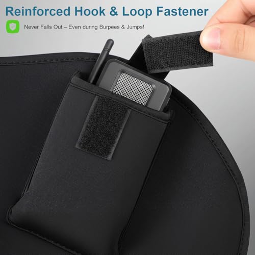 Mic Fitness Waist Belt Adjustable Microphone Holder Bag with Neoprene Material Sweat-resistant 75.5cm for Fitness Trainers and Outdoor Running
