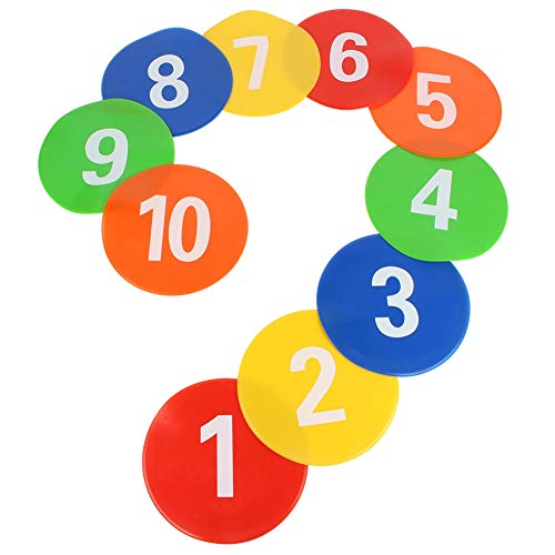 10 PCS Spot Markers Flat Field Cones, 9.1 Inch PVC Football Training Equipment Signs Discs for Sports Speed Agility Training