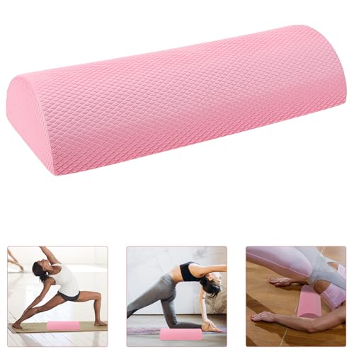Half Circle Foam Roller for Yoga and Pilates Muscle Massage, 30x6.3cm Cherry Blossom Pink, Core Stability Balance Training Roller for Fitness and Back Relief at Home