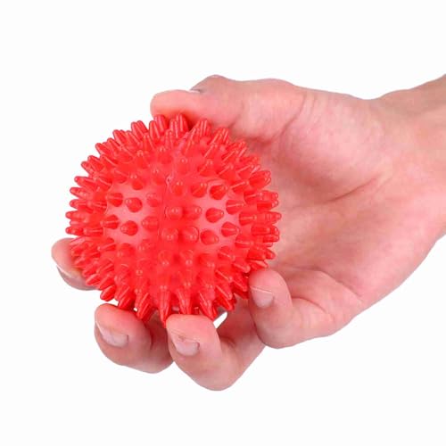 Garosa Spiky Massage Ball, Hard Plastic Point Therapy Muscle Pain Relief Tool for Athletes Runners Red 7.5cm