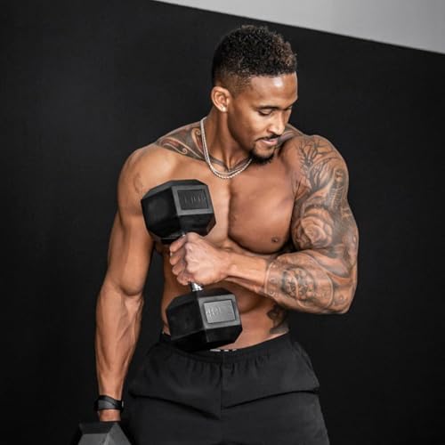Mikolo Dumbbell Sets with Rack, Rubber Hex Dumbbells, Multiple Choices in 160/200/380/450/550LB, Hand Weights with Chrome Handle for Strength Training - style: 45LB PAIR