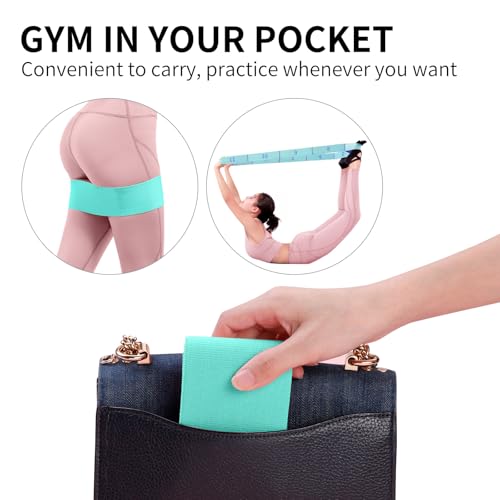 Glute Bands and Stretch Strap Set, Booty Band with 11 Loop Stretch Band for Women, Pilates, Yoga, Leg and Glute Workout, Flexibility Training and Home Exercise - color: Blue+Green