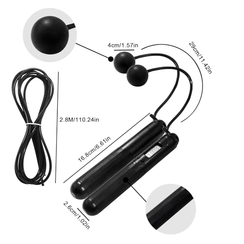 Jump Rope with Counter, 2 in 1 Weighted Cordless & Corded,Smart LCD Display Tracks Calories, Time & Jumps,Adjustable Length with Steel Ball Bearings for Home Gym, Fat Burning, Boxing, HIIT,For Men & Women