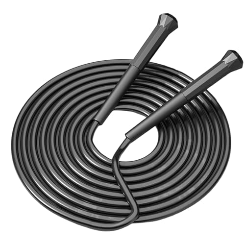10 ft Speed Jump Rope with Handle, Adjustable Skipping Rope for Men Women, 3 oz Ultra-light Professional Fitness Boxing Cross Fit Exercises Gym Cardio Endurance Training Lovers (Black) - color: Black