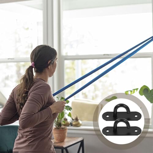 BESPORTBLE 4pcs Stainless Steel Wall Anchor Hooks Resistance Band Anchor Heavy Duty Gym Hangers for Home Workout Exercise Station Strap Ceiling Mount