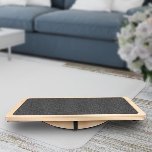 Balance Board Wobble Board Yoga Training Board Exercise Board Core Training Board Sturdy Wooden Construction Anti Slip Roller Design Suitable for