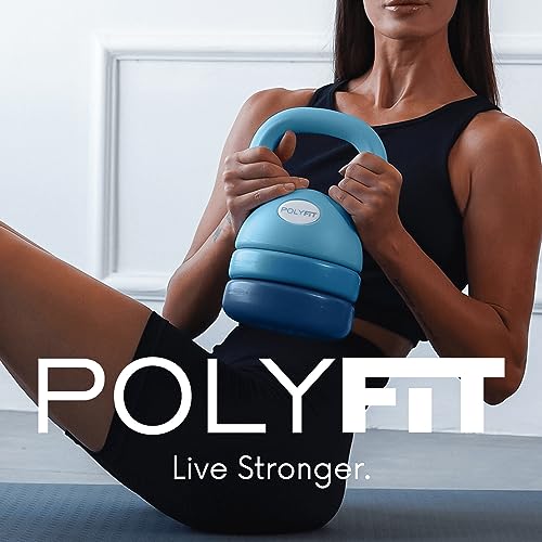 Polyfit Adjustable Kettlebell | 5 lb - 12 lb | Kettlebells Weights Set for Home Gym | Kettle Bell Sets for Women at Home - color: TEAL