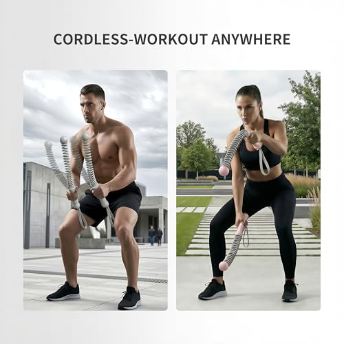 PROIRON Cordless Battle Rope Weighted Ropeless Battle Ropes for Home Gym Workout Exercise Rope for HIT Training Rope for Men & Women Black