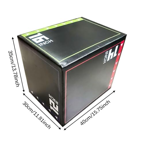 Jumping Exercise Box, 30x35x40cm (11.8x13.8x15.7 in) Strength Training Box for Gym Workout, Multifunctional PVC Plyo Box for Home Fitness