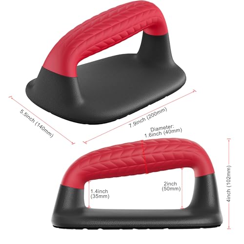 SELEWARE Push Up Bars Pushup Stands Push Up Handles w/Soft Rubber Handles - color: A: Black & Red