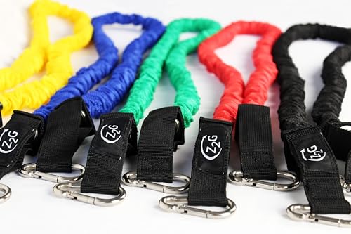 Z2G Multi-Resistance Tube Training Set – 5 Levels with Protective Nylon Sleeves, 2 Foam Handles, Ankle Straps, Door Anchor & Travel Bag – Total Home & Travel Fitness for All Ages and Fitness Levels