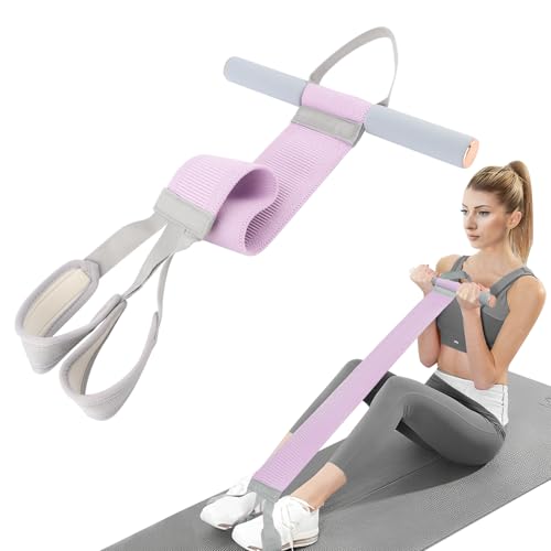 Full Body Resistance Band Set with Handles Yoga Pedal Resistance Band Anti-Broken Elastic Sit Up Pull Rope for Strength Training Stretch Bands Workout Equipment - color: Purple