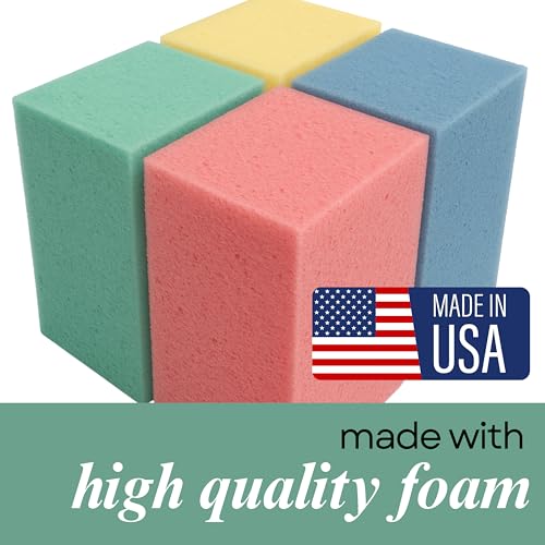New Millennium Grip Strength Trainer β 4-Pack Foam Hand Therapy Block Exercisers for Hand & Wrist Rehabilitation, Carpal Tunnel, Arthritis, Tendonitis β Made in USA, Color-Coded Resistance